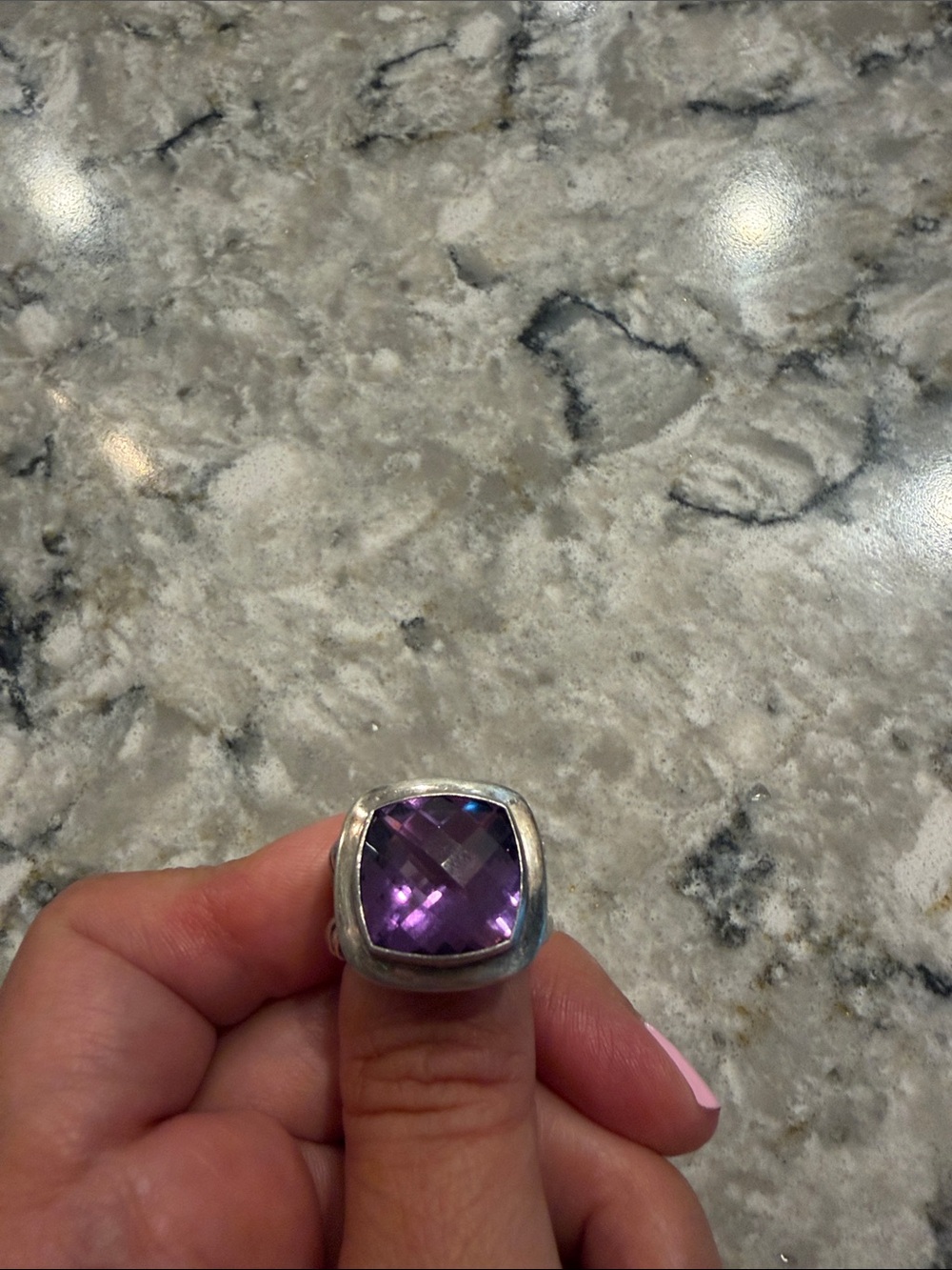 Authentic David Yurman 14 mm Albion Amethyst Ring - Picture 4 of 6